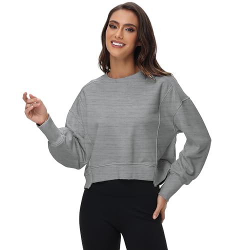 Oymyakon Womens Oversized Cropped Sweatshirts Crew Neck Long Sleeve Pullover Sweater Fall Fashion Clothes4