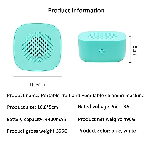 Obst Gemüse Waschmaschine Fruit Vegetable Purifier Reinigungsgerät Reinigt Gründlich Frische Lebensmittel Luftreiniger für Zuhause Drinnen Draußen Camping, Green-7