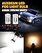Auxbeam 5201/5202/9009 LED Fog Light Bulbs, 6500K Xenon White, 8000LM Super Bright, 360-degree Illumination, Canbus Ready, Fog Car Lights Replacement, Pack of 2
