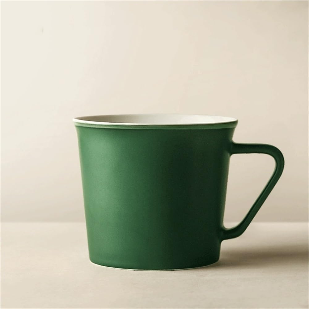 Taza de café Taza de cerámica, 1 Pieza Tazas café 350 ml for el hogar, la Oficina, té con Leche, Latte y Capuchino(Green)