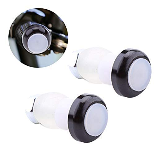 2Pcs Direzione Grips in Lega di Alluminio per Bicicletta Manopola Lampada di Segnale di Avvertimento di Sicurezza manopole luci lampade LED da Posteriore per Biciclette (Colore : Nero)
