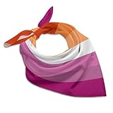 RQZWDQ Lesbian Pride Flag Bandana for Men Women Square Headscarf Handkerchief Silk Neck Scarf Headbands Headwrap Wristband Head Hair Wraps for Adult