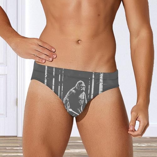 Sasquatch Bigfootw with Laser Swords Men's Swimsuit Bikini Briefs Swim Underwear Stretchy Swimwear2