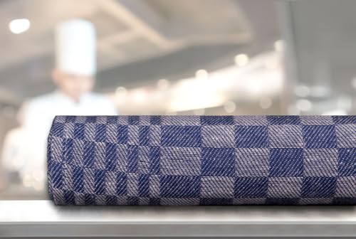 Castejo 8er Pack Grubentücher, Geschirrtücher, Trockentücher, 50 x 100 cm Halbleinen 55% Leinen 45% Baumwolle CA054 (blau)