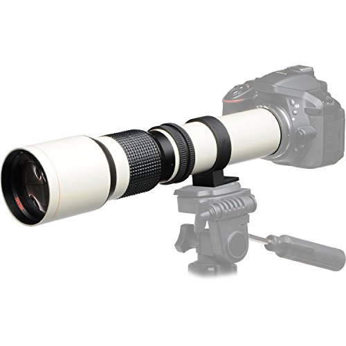 image for Photo Savings Super-Powered 500mm/1000mm f/8.0 Telephoto Lens (White) 