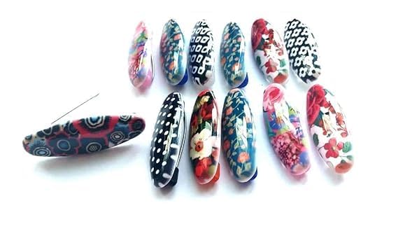 PE - Multi Colour Plastic Cover Flower Print Safety PIN Saree PIN ONE Side of Safety PIN Hijab Sari PIN Women Brooch -Pack of 6 - Random Model-image-3
