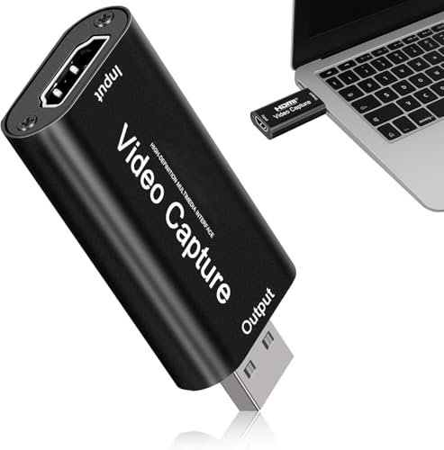 LgCiXli Scheda di acquisizione 4K HDMl per gaming streaming & Home Office – Full HD 1080p Video Grabber per fotocamera DSLR, Swltch, PS5 – Plug & Play USB Video Capture per OBS & Teams