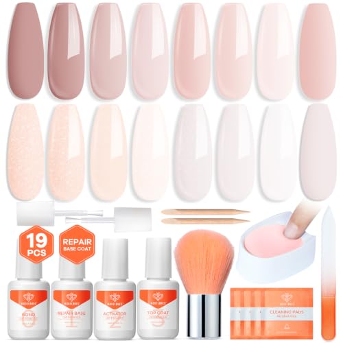 modelones Dip Powder Nail Starter Kit, 4 Colors Nude...