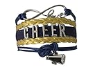 Cheer Charm Bracelet- Girls Infinity Love Adjustable Cheerleading Jewelry in Team Colors for Cheerleader