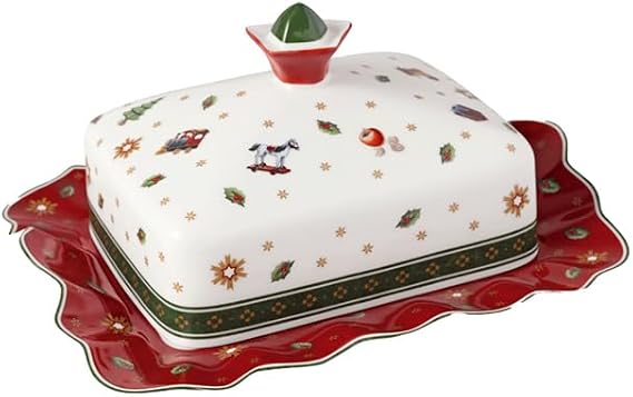 Villeroy & Boch – Toy's Delight burriera, 19 x 16 x 11,5 cm, porcellana dura, portaburro, lavabile a mano, contenitore per burro per brunch e feste