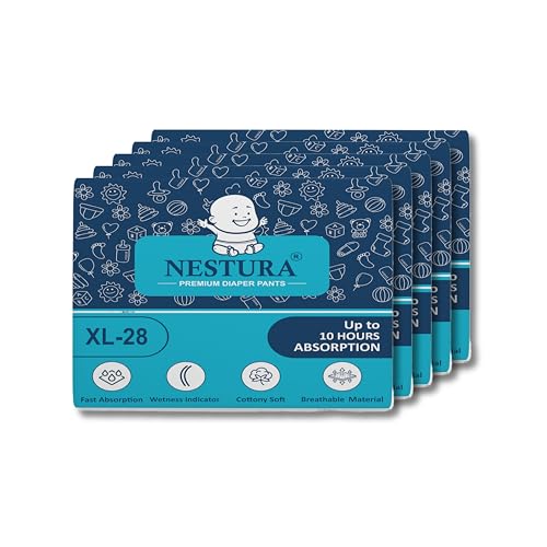 Image of Baby Diapers Pants Extra Large XL size with Wetness Indicator (12-18 kg), Combo Pack of 5 (140 Count)