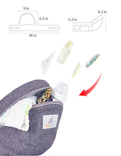 Baby Hip Seat Carrier Baby Waist Stool For Child Infant Toddler With Adjustable Strap Buckle Pocket Soft Inner Huge Storage (Dark Grey) #TOP1