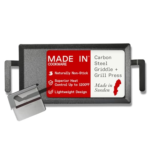 Made In Cookware - Carbon Steel Griddle + Grill Press