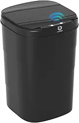 Lixeira Automatica Inteligente com Sensor 14L, Vedação Anti-odor, à prova d’água, Luz Noturna, Baixo Ruído, Múltiplas Formas de Abrir, para banheiro/cozinha/quarto, pilhas AA (Preto)