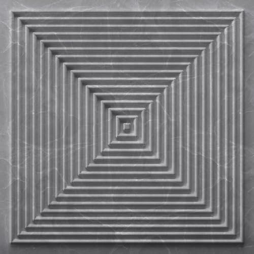 Image of Kayra Decor 3D PVC Wall Panels for Bedroom & Living Room | Pryamid Design |Gray Marble Color | 19.7 x 19.7 Inch | Pack of 12 | 32.28 Sq Ft