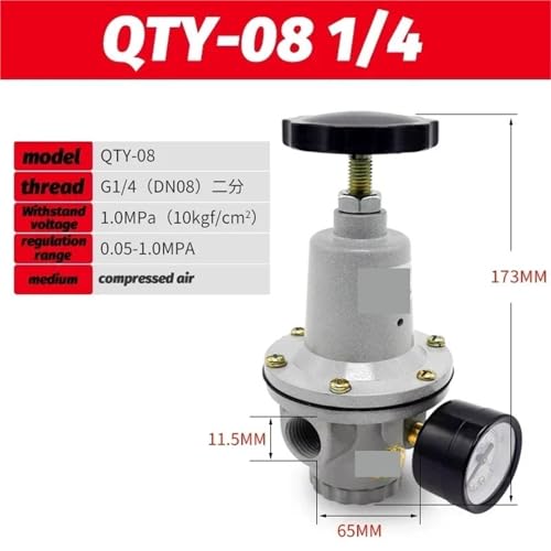 Régulateur d'air haute pression QTYH-08 avec manomètre 0-40 bar pour compresseur