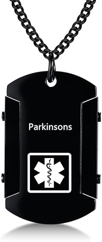 Miniatura 42 de Collar de identificación de alerta médica para hombres, grabado con láser, collar con colgante de etiqueta de acero inoxidable, identificación