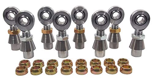 QSC 5/8 X 3/4-16 Chromoly 4-Link Rod End Kit with 5/8 Steel Cone Spacers & Bungs .250 Wall, Rod End, Heim Joint