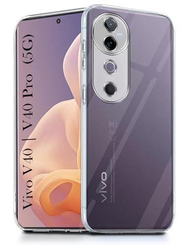 Image of Jkobi Back Cover for Vivo V40 | Vivo V40 Pro 5G (Silicone Clear Shockproof Case with Camera Protection | Soft and Flexible | Transparent)
