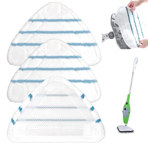 Ersatz Pads Dampfreiniger, Dampfbesen Pad, Dampfbesen, Dampfreiniger Ersatztücher, Dampfreiniger Bodentücher, für Dreieckigem Ersatztücher Dampfbesen Mop Pads Ersatztücher, 3 Stück