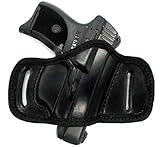 Right Hand Black Leather Open Top Quick Draw Belt Slide Holster for Ruger LC9, LC9S, LC380, EC9S