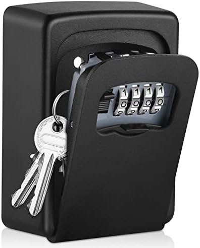 Key Lock Box for Outside - Sturdy and Durable Lock Box for House Key,5 Key Capacity Lockbox for Keys Outdoor,Waterproof Emergency Spare Key Lockbox with Resettable Code for Home,Garage,Airbnb