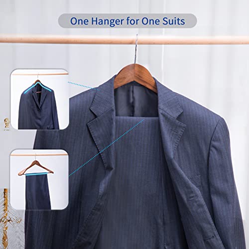 Nature Smile P93 Luxury Wooden Suit Hangers 6 Pack Wood Coat Hangers Jacket Outerwear Shirt Hangers,With Extra-Wide Shoulder thumb #5