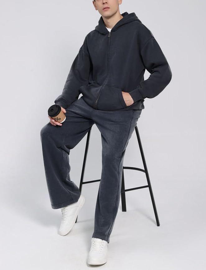 Mens Oversized Hoodies Zip Up Long Sleeve Teenage Hoodie Unisex Casual Sweatshirts for Womens Youth4