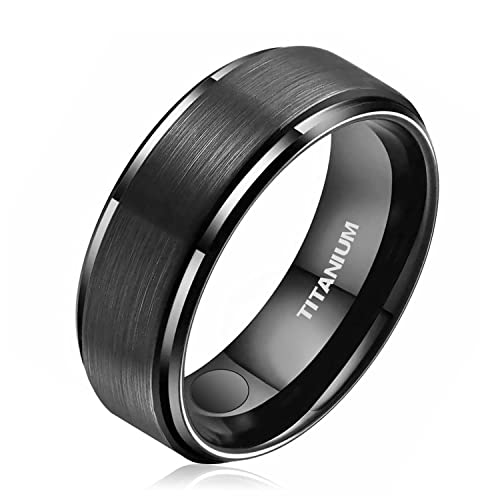 JEROOT Titan Magnetischer Ringe, 8mm Schwarz Magnetring Herren Damen,...