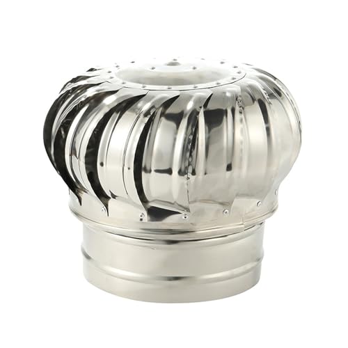 Capuchon coupe-vent et couvercle de cheminée rotatif inox