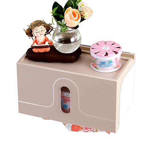 Preisvergleich Produktbild NYKK Toilettenpapierhalter Wand-Toilettenpapierhalter Badezimmer wasserdicht Tissue Box Haushalt Punch-Free Papierhandtuchhalter Papierhandtuchhalter (Color : Brown)
