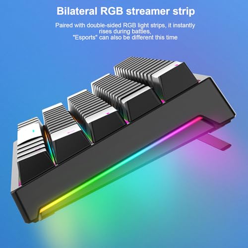 Lovskoo Waterproof Gaming Keyboard USB Wired Mechanical Keyboard 60 Percent Keyboard for Computer Laptop Portable Light Up Keyboard RGB Backlit Keyboard Gaming Accessories Cool Stuff (61 Keys)