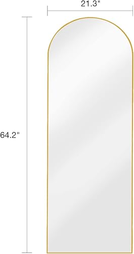 Miniatura 7 de KOMCOTE Espejo de arco de longitud completa, espejo de longitud completa, espejo de piso arqueado, espejo de pared de longitud completa, espejo de