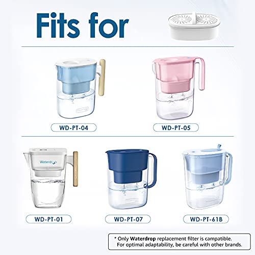 Waterdrop Wd-Pf-01A Plus Nsf Certified Replacement Filters For All Waterdrop Pitcher Filtration System, Last Up To 3 Months Or 200 Gallons, 1 Pack #TOP2