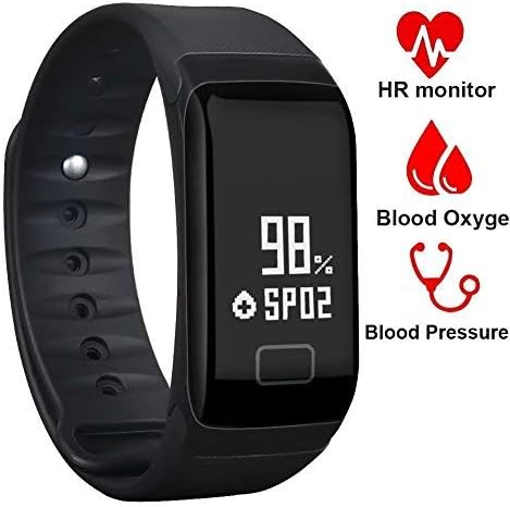 Fitness Tracker,Waterproof Activity Tracker with Heart Rate Blood Pressure Blood Oxygen Monitor,Smart Wristband with Calorie Counter Watch Pedometer Sleep Monitor Bluetooth Bracelet F1