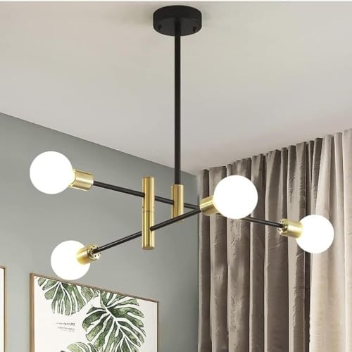 Luminaire linéaire à 4 globes en verre avec hauteur réglable pour salle à manger