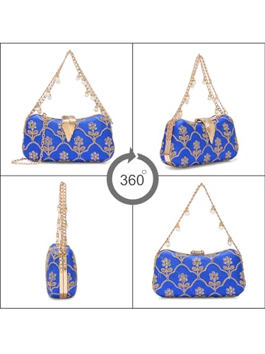 Image of TOOBA Handicraft Clutch Purse For Women with Sleek Design Embroidered Clutch| Trendy Stylish Bridal, Party, Wedding Sling Bag