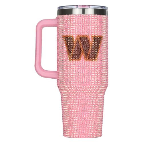 Image of The Memory Company Officially Licensed 40oz Pink Bling Game Day Tumbler, Washington Commanders