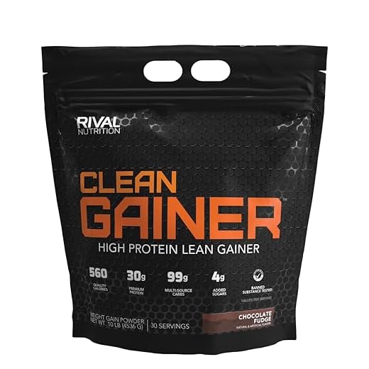 Rivalus Clean Gainer - Chocolate Fudge 10 Pound - Delicious Lean Mass Gainer with Premium Dairy Proteins, Complex Carbohydrates, and Quality Lipids, No Banned Substances, Made in USA