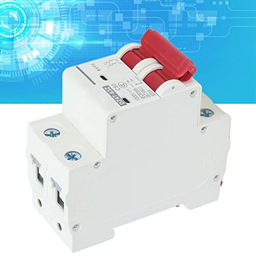 Yosoo Health Gear Miniaturowy Wyłącznik Automatyczny DC, 2P Izolator Systemu Fotowoltaicznego do Montażu na Szynie DIN, 1000 V 50 A, DZ47-63Z C50 Przeciążenie i Zwarcie dla Systemów DC