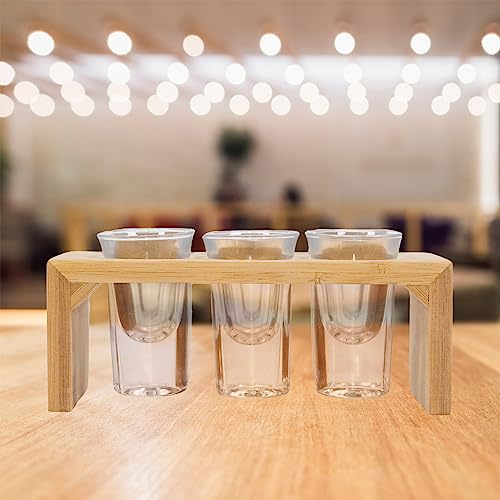 Excalibur Brothers Shot Glass Sets (Set Of 6) - Bamboo Shot Glass Holder With 1 Oz Glasses, And Cool Shot Glasses Set For Father, Grandfather, Boyfriend thumb #4