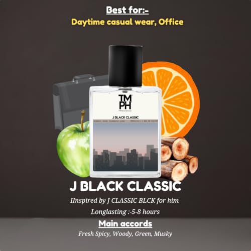 Image of TMPerfumehouse J Black Classic EDP for Men | Aromatic, Spicy & Long Lasting Perfume Spray | Aromatic, woody & Freshspicy Fragrance | Luxury Gift for Him | TMPH | 50ml