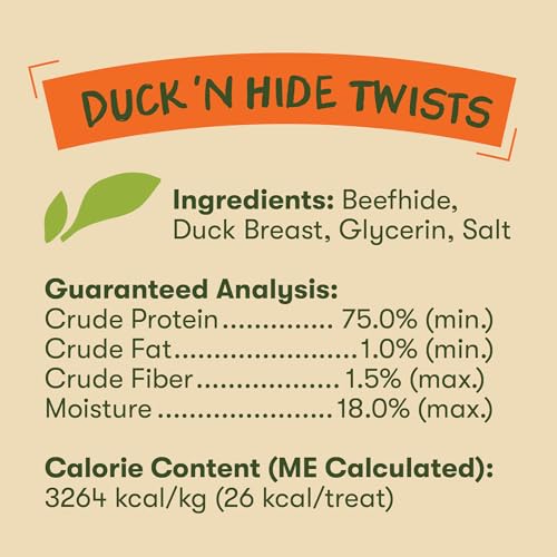 Pet 'n Shape Duck 'n Hide Twists - Duck Wrapped Rawhide Natural Dog Treats, Small, 1 Pound (Pack of 1)