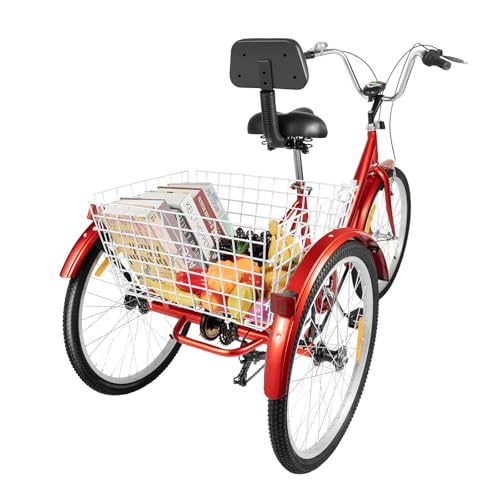 FENGLY Triciclo per adulti 24 pollici, pieghevole, 3 ruote,...