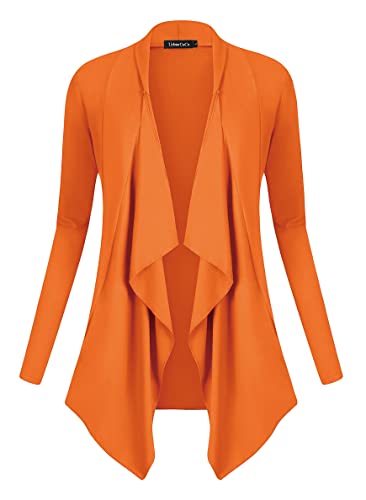 Image of Urban CoCo Women's Drape Front Open Cardigan Long Sleeve Irregular Hem