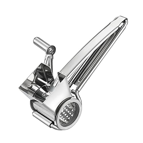 SMASOLO Rallador de Queso Inoxidable con Manivela Manual Multifuncional para Cocina Triturador Giratorio Seguro Olor para Hogar y Tiendas de Postres