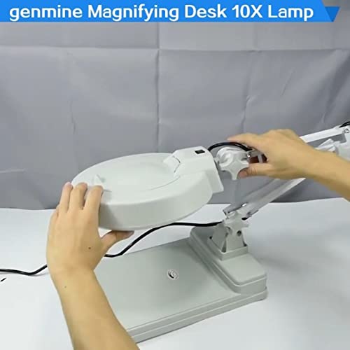 Lupa Lupa de sobremesa Lámpara LED Lente Dioptría Brazo Ajustable Ayudas de Lectura Plegables para Baja visión Regulable para Trabajos cercanos Lupas de Costura