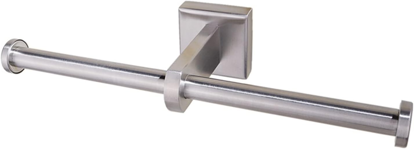 Double Roll Toilet Paper Holder Wall Mount for Bathroom Kitchen, SUS304 Stainless Steel 2 in 1 Dual Tissue Holder,Silver