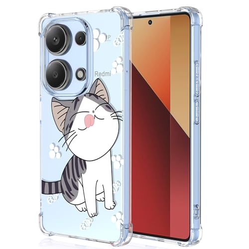 XINYEXIN Clear Case for Xiaomi Poco M6 Pro Cute Kitten Pattern Design Slim Shockproof Transparent Soft TPU Bumper Case Protective Cover