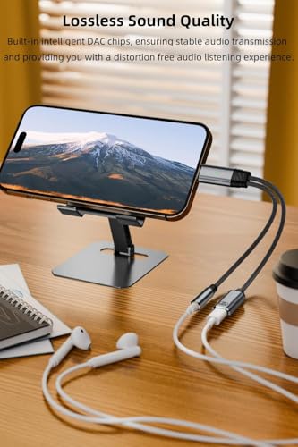 Image of Tobo USB C to 3.5mm Headphone Adapter with 100W Fast Charging, 2-in-1 USB Type-C to Aux Audio Jack Cable Cord Compatible with Phone 16 /15 Series, Pad, MaBook and More (TD-1419CC)